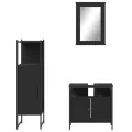 Ensemble de meubles salle de bain 3 pcs noir bois d'ingénierie