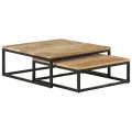 Tables gigognes 2 pcs Bois solide de manguier