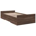 Cadre de lit et tiroirs chêne marron 100x200 cm bois ingénierie