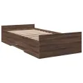 Cadre de lit et tiroirs chêne marron 100x200 cm bois ingénierie