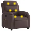 Fauteuil de massage inclinable Marron foncé Tissu
