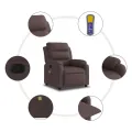 Fauteuil de massage inclinable Marron foncé Tissu