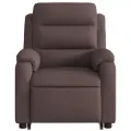 Fauteuil inclinable de massage Marron foncé Tissu