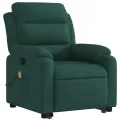 Fauteuil de massage inclinable Vert foncé Velours