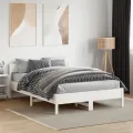 Cadre de lit avec tête de lit blanc 120x190 cm bois pin massif