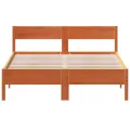 Cadre de lit avec tête de lit cire marron 120x190cm bois de pin