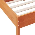 Cadre de lit avec tête de lit cire marron 120x190cm bois de pin