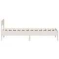 Cadre de lit avec tête de lit blanc 90x200cm bois de pin massif