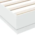 Cadre de lit blanc 150x200 cm bois d'ingénierie