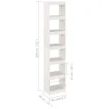 Bibliothèque/Séparateur de pièce Blanc 40x30x199 cm Pin massif