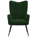 Chaise de relaxation Vert foncé Velours