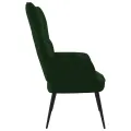 Chaise de relaxation Vert foncé Velours