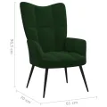 Chaise de relaxation Vert foncé Velours