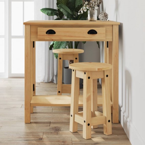 Tabourets de bar lot de 2 bois massif de pin