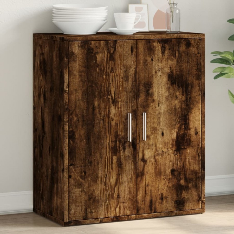 Buffet chêne fumé 60x31x70 cm bois d'ingénierie