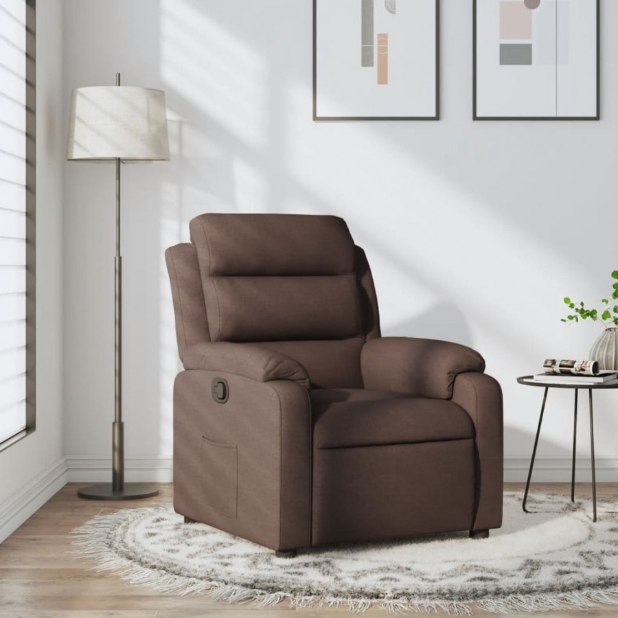 Fauteuil inclinable Marron foncé Tissu