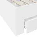 Cadre de lit avec tiroirs blanc 180x200 cm bois d'ingénierie
