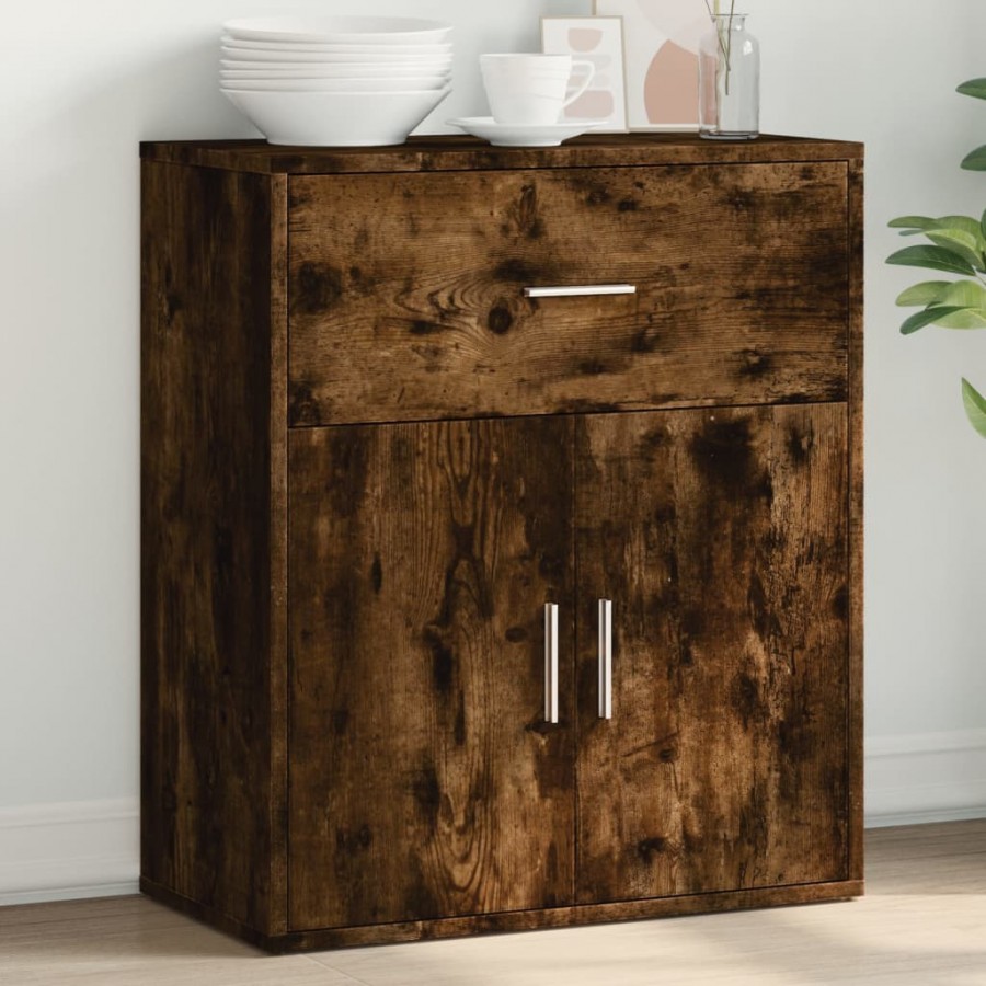 Buffet chêne fumé 60x31x70 cm bois d'ingénierie