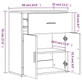 Buffet chêne fumé 60x31x70 cm bois d'ingénierie