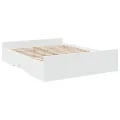 Cadre de lit à tiroirs blanc 160x200cm bois d'ingénierie