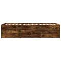 Lit de jour et tiroirs chêne fumé 100x200 cm bois d'ingénierie