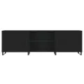 Meuble TV noir 150x30x50 cm bois d'ingénierie