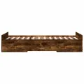 Cadre de lit et tiroirs chêne fumé 100x200 cm bois d'ingénierie