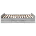 Cadre de lit et tiroirs sonoma gris 120x190 cm bois ingénierie