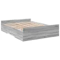 Cadre de lit et tiroirs sonoma gris 120x190 cm bois ingénierie