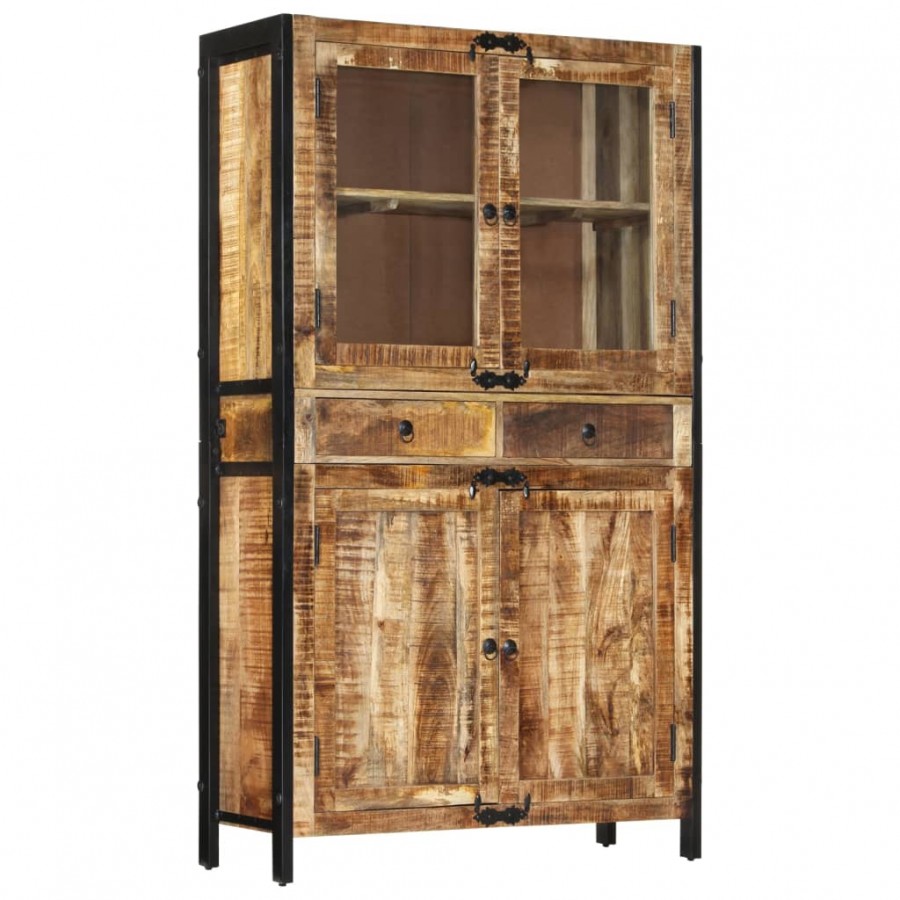 Buffet 100x40x175 cm bois de manguier brut massif