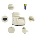 Fauteuil inclinable de massage Crème Similicuir
