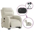 Fauteuil inclinable de massage électrique crème velours