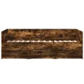 Lit de jour et tiroirs chêne fumé 75x190 cm bois d'ingénierie