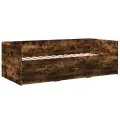 Lit de jour et tiroirs chêne fumé 100x200 cm bois d'ingénierie
