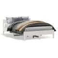 Cadre de lit avec tête de lit blanc 135x190 cm bois pin massif
