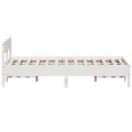 Cadre de lit avec tête de lit blanc 135x190 cm bois pin massif