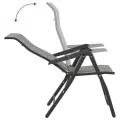 Chaises pliables de jardin 2 pcs gris résine tressée