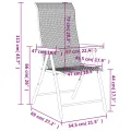 Chaises pliables de jardin 2 pcs gris résine tressée