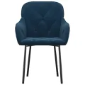 Chaises à manger lot de 2 Bleu Velours