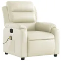 Fauteuil inclinable de massage Crème Similicuir