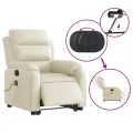 Fauteuil inclinable de massage électrique crème similicuir