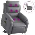 Fauteuil inclinable de massage électrique gris similicuir