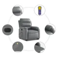 Fauteuil inclinable de massage électrique gris similicuir