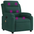 Fauteuil de massage inclinable vert foncé velours