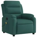 Fauteuil de massage inclinable Vert foncé Tissu