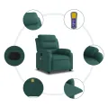 Fauteuil de massage inclinable Vert foncé Tissu