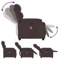 Fauteuil de massage inclinable électrique Marron foncé Tissu