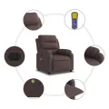 Fauteuil de massage inclinable électrique Marron foncé Tissu
