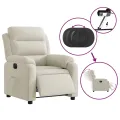 Fauteuil inclinable électrique Crème Velours
