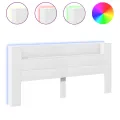 Armoire tête de lit avec LED blanc 220x16,5x103,5 cm
